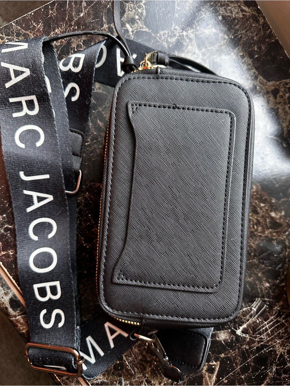 Marc Jacobs Black Saffiano Leather Camera Bag with Logo Strap - Picture 2 of 7
